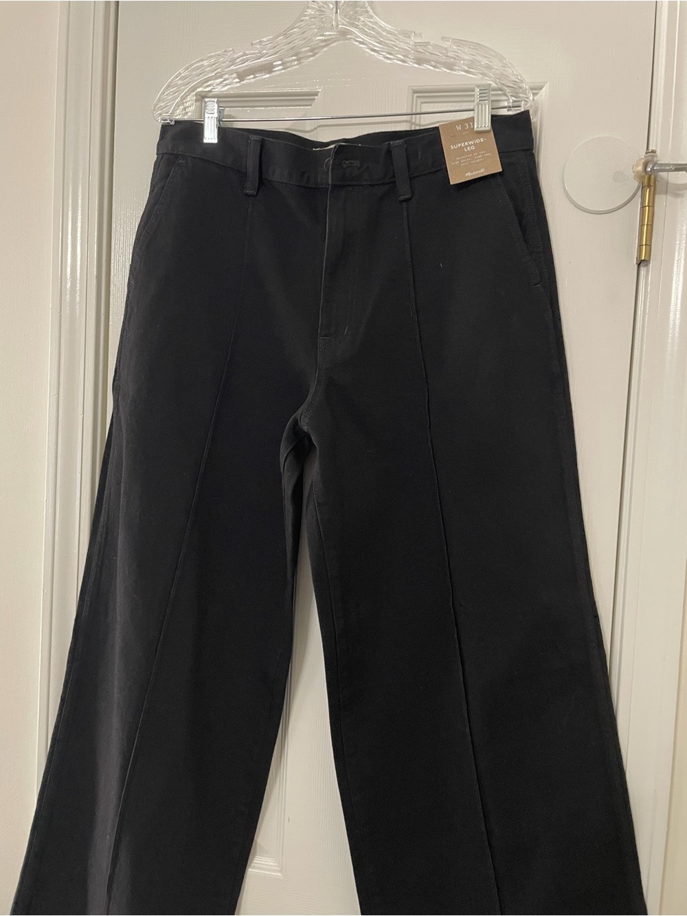 Madewell Black Chino Super Wide-Leg Pants